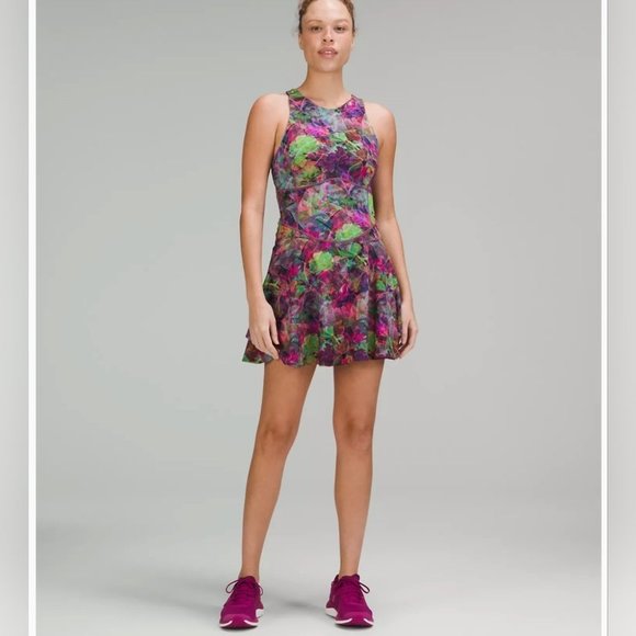 lululemon athletica Dresses & Skirts - LULULEMON Court crush dress new with tags size 2 vivid floral tone multi